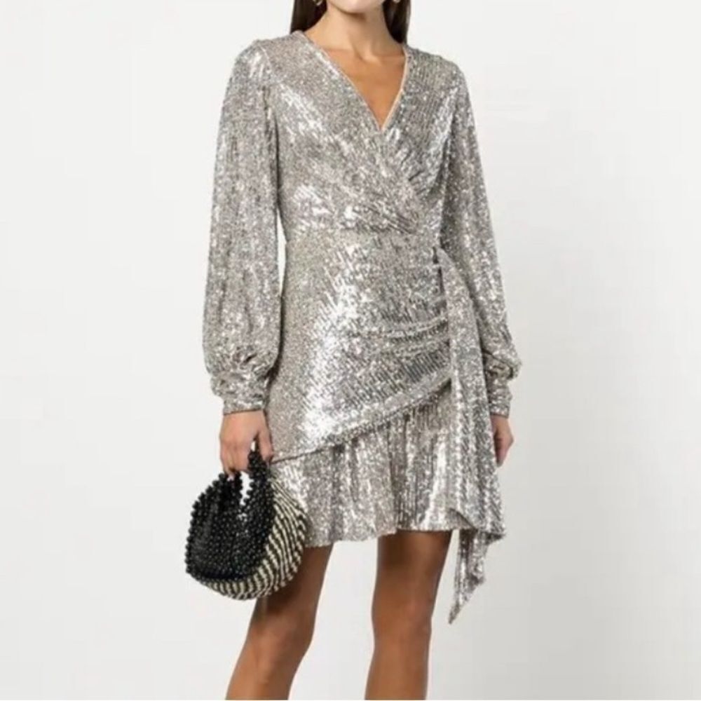 NWT Sachin &โBabi Women's Natural Delaney Sequin mini Dress womens size 4